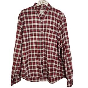 Denim AND Supply RALPH LAUREN Shirt XXL Red Plaid Flannel‎ Button Cabincore